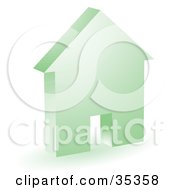 Poster, Art Print Of Green House Icon With A Doorway