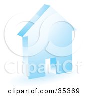 Clipart Illustration Of A Blue House Icon With A Doorway