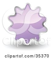 Clipart Illustration Of A Shiny Pastel Purple Starburst Shaped Web Design Internet Button Or Icon
