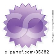 Poster, Art Print Of Purple Shiny Starburst Shaped Internet Button Icon