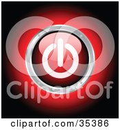 Poster, Art Print Of Glowing Red Power Button Rimmed In Chrome