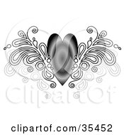 Poster, Art Print Of Gradient Heart With Paisley Wings