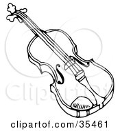 Clipart Illustration Of A Black And White Violon Or Viola Instrument