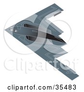 Clipart Illustration Of A Stealth B2 Spirit Bomber Aircraft