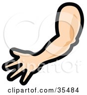 Clipart Illustration Of A Human Arm And Hand Extended by Andy Nortnik
