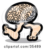 Clipart Illustration Of A Genius Brain Walking On Two Legs by Andy Nortnik #COLLC35489-0031