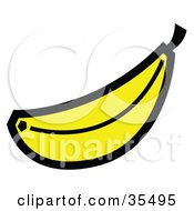 Clipart Illustration Of A Ripe Bright Yellow Banana by Andy Nortnik