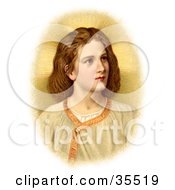 Poster, Art Print Of Victorian Portraint Of The Christ Child Looking To The Right