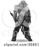 Poster, Art Print Of 3d Barbarian Warrior Carrying A Weapon