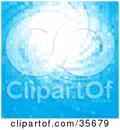 Clipart Illustration Of A Background Of Swirling Blue Tiles And Bright Light
