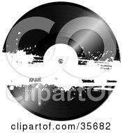 Poster, Art Print Of Black Vinyl Record With A White Grunge Bar Across It