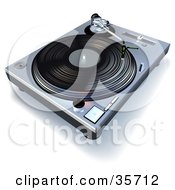 Clipart Illustration Of A Vinyl Record Playing On A Turntable