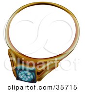 Clipart Illustration Of A Golden Diamond Wedding Ring