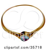 Clipart Illustration Of An Ornate Gold Diamond Wedding Ring