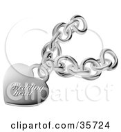Clipart Illustration Of A Silver Wedding Heart Pendant On A Chain by dero