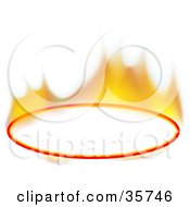 Poster, Art Print Of Flaming Blank Oval Text Box Or Sign