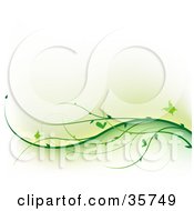 Poster, Art Print Of Butterflies Fluttering Over Waves Of Green Vines