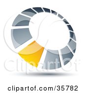 Poster, Art Print Of Pre-Made Logo Of A Yellow Square In A Chrome Dial