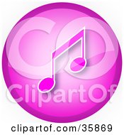 Clipart Illustration Of A Pink Music Note Icon Button