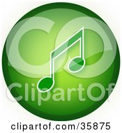 Clipart Illustration Of A Green Music Icon Button