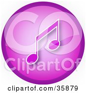 Clipart Illustration Of A Purple Music Note Icon Button