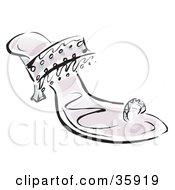 Clipart Illustration Of An Elegant High Heel Shoe With An Ankle And Toe Strap by Lisa Arts