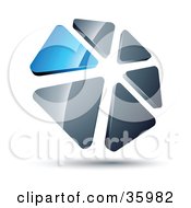 Clipart Illustration Of A Pre Made Logo Of A Circle Of Blue And Silver Triangles by beboy