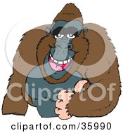 Clipart Illustration Of A Friendly Gorilla Giving The Thumbs Up by Dennis Holmes Designs