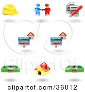 Clipart Illustration Of A Set Of Nine Shiny Realty Icons
