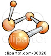 Clipart Illustration Of An Orange And Gray Molecule