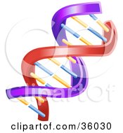 Clipart Illustration Of A Colorful Red Purple Orange And Blue Twisting Helix by AtStockIllustration