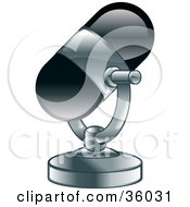 Poster, Art Print Of Black And Chrome Desk Microphone