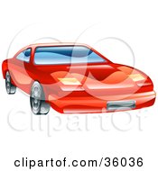 Poster, Art Print Of Shiny Red Car With Flip Lights