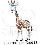 Poster, Art Print Of Cute Giraffe With Blue Eyelids