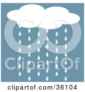 Clipart Illustration Of A Cloud Pouring Down Rain