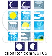 Poster, Art Print Of Set Of Weather Condition Scenes