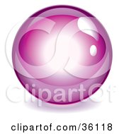 Clipart Illustration Of A Magenta Reflective Crystal Ball Marble Or Orb by Frog974