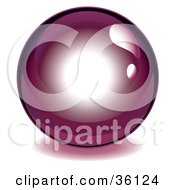 Clipart Illustration Of A Dark Purple Reflective Crystal Ball Marble Or Orb