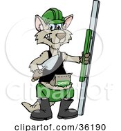 Poster, Art Print Of Kangaroo Concrete Worker With Tools