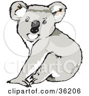 Clipart Illustration Of An Adorable Sitting Koala by Dennis Holmes Designs