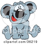 Clipart Illustration Of A Koala Smiling And Sitting On The Ground