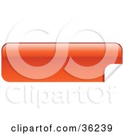 Poster, Art Print Of Long Orange-Red Blank Peeling Sticker Or Label