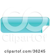 Clipart Illustration Of A Long Light Blue Blank Peeling Sticker Or Label by KJ Pargeter