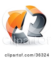 Poster, Art Print Of Pre-Made Logo Of Two Circling Orange Arrows