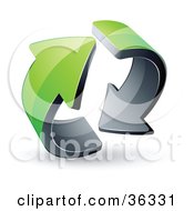 Poster, Art Print Of Pre-Made Logo Of Two Circling Green Arrows