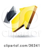 Pre-Made Logo Of Yellow And Gray Arrows Going In Opposite Directions
