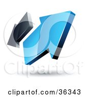 Clipart Illustration Of A Pre Made Logo Of Blue And Gray Arrows Going In Opposite Directions