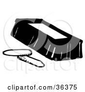 Clipart Illustration Of A Black And White Eraser With Two Pieces Of Chalk by LoopyLand