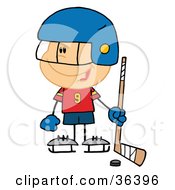 Poster, Art Print Of Happy Hockey Goalie Boy