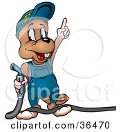 Clipart Illustration Of A Friendly Gas Attendant Beaver by dero